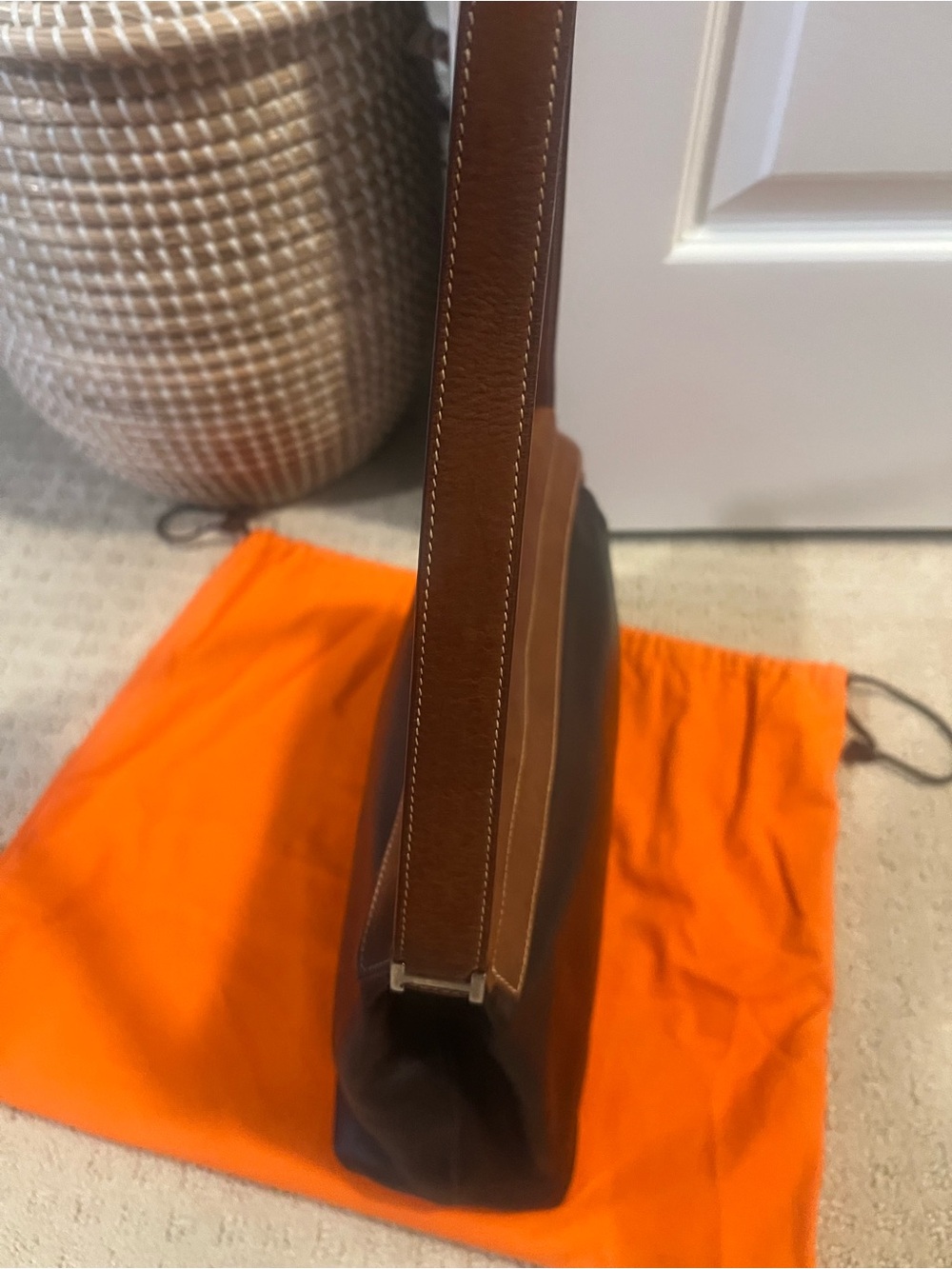 Hermès vintage Yeoh Leather Two-Tone shoulder Bag full set - Picture 7 of 16